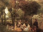 WATTEAU, Antoine Les Champs Elys es oil